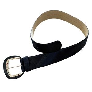 White House Black Market‎ Genuine Leather Snake Embossed Navy Belt Silver Buckle